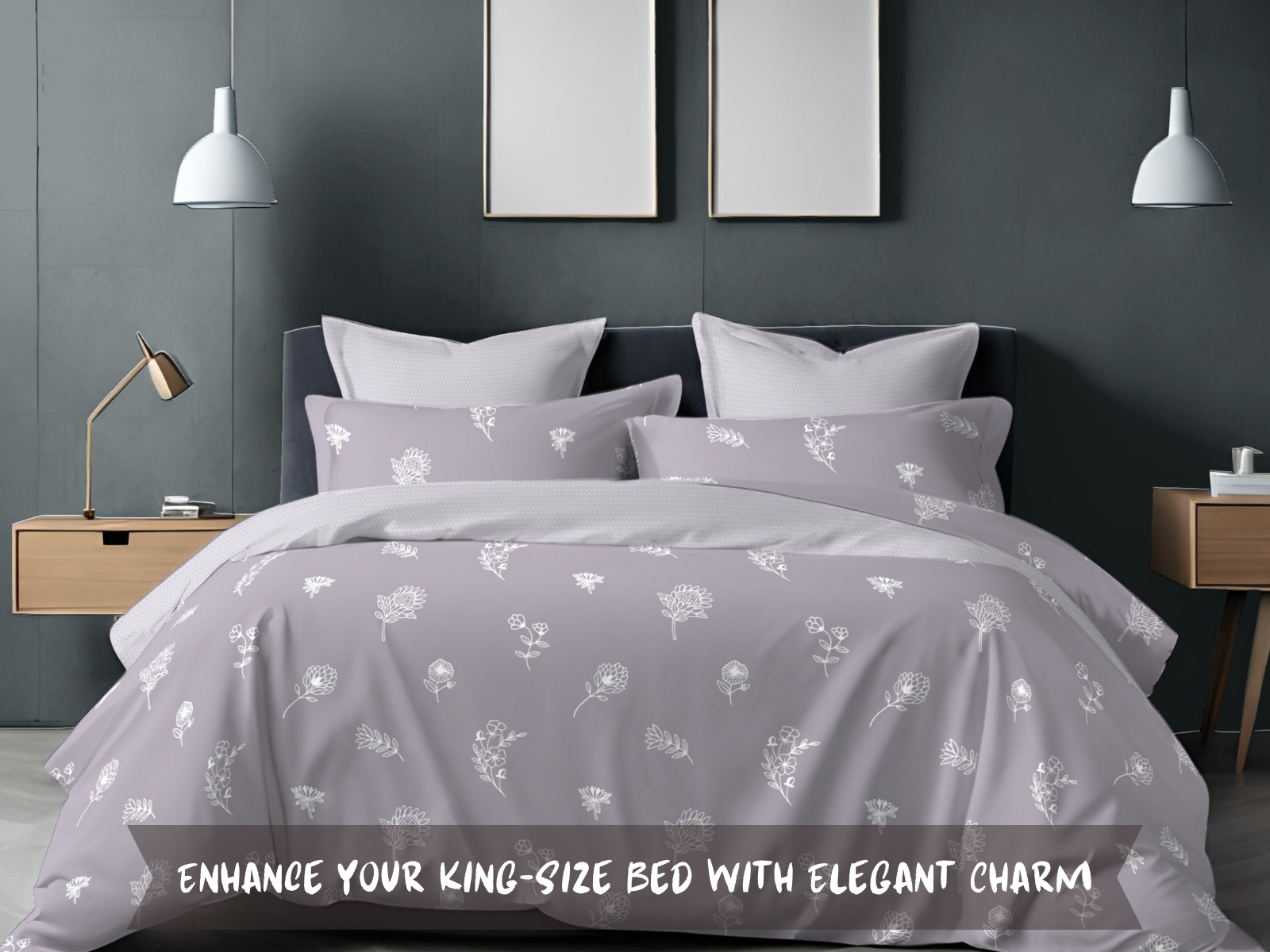 210 TC, Printed, 100% Cotton King Size Bedsheet