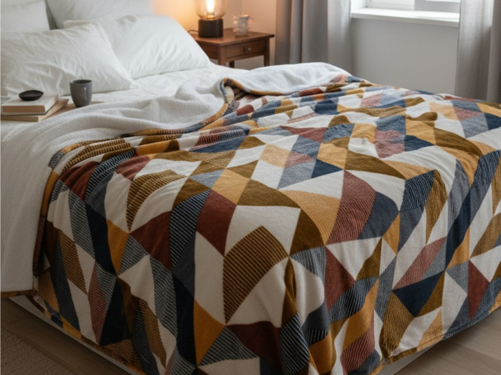 230gsm, check pattern, King size flannel blanket