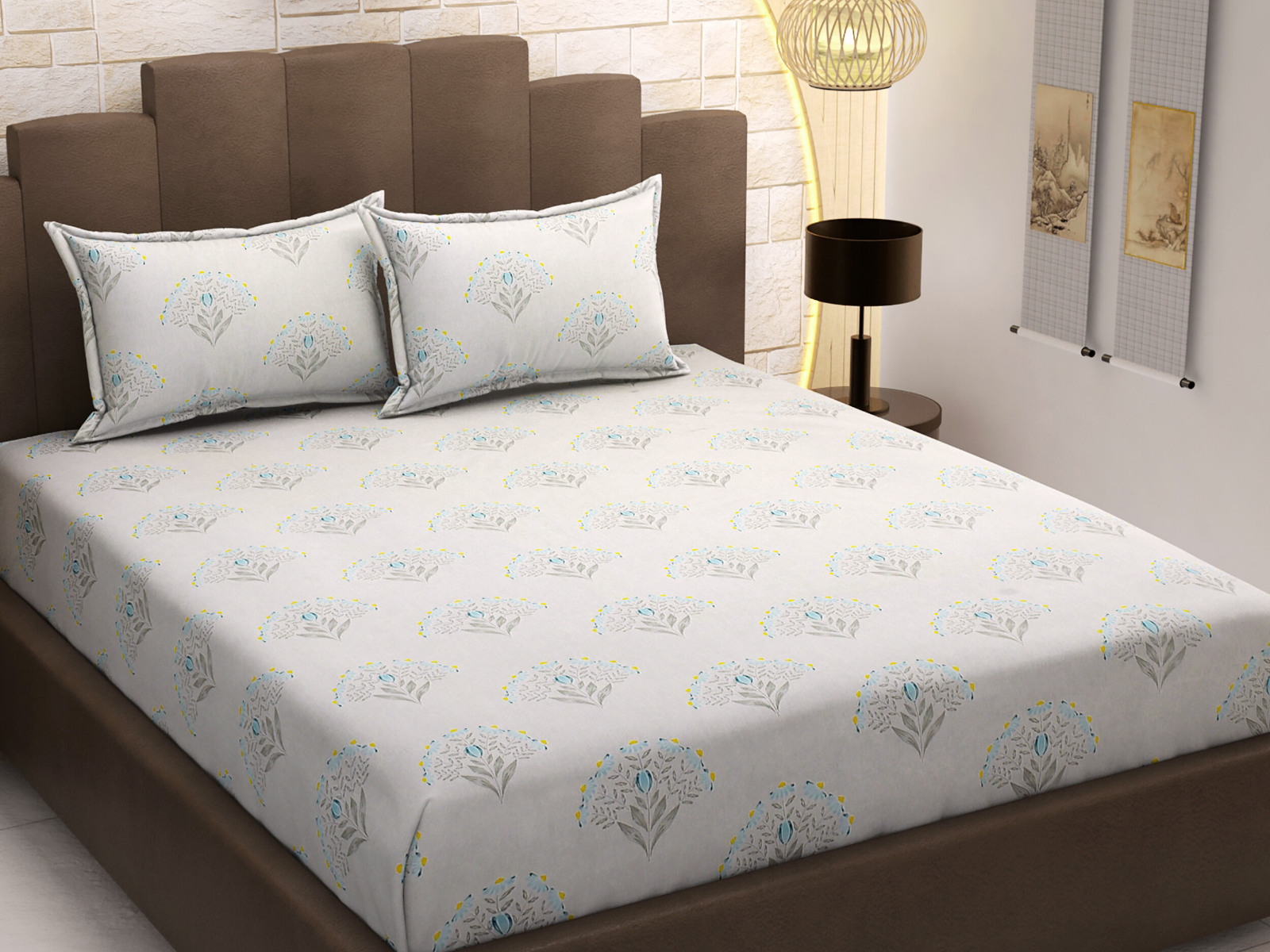210 TC, Printed, 100% Cotton King Size Bedsheet