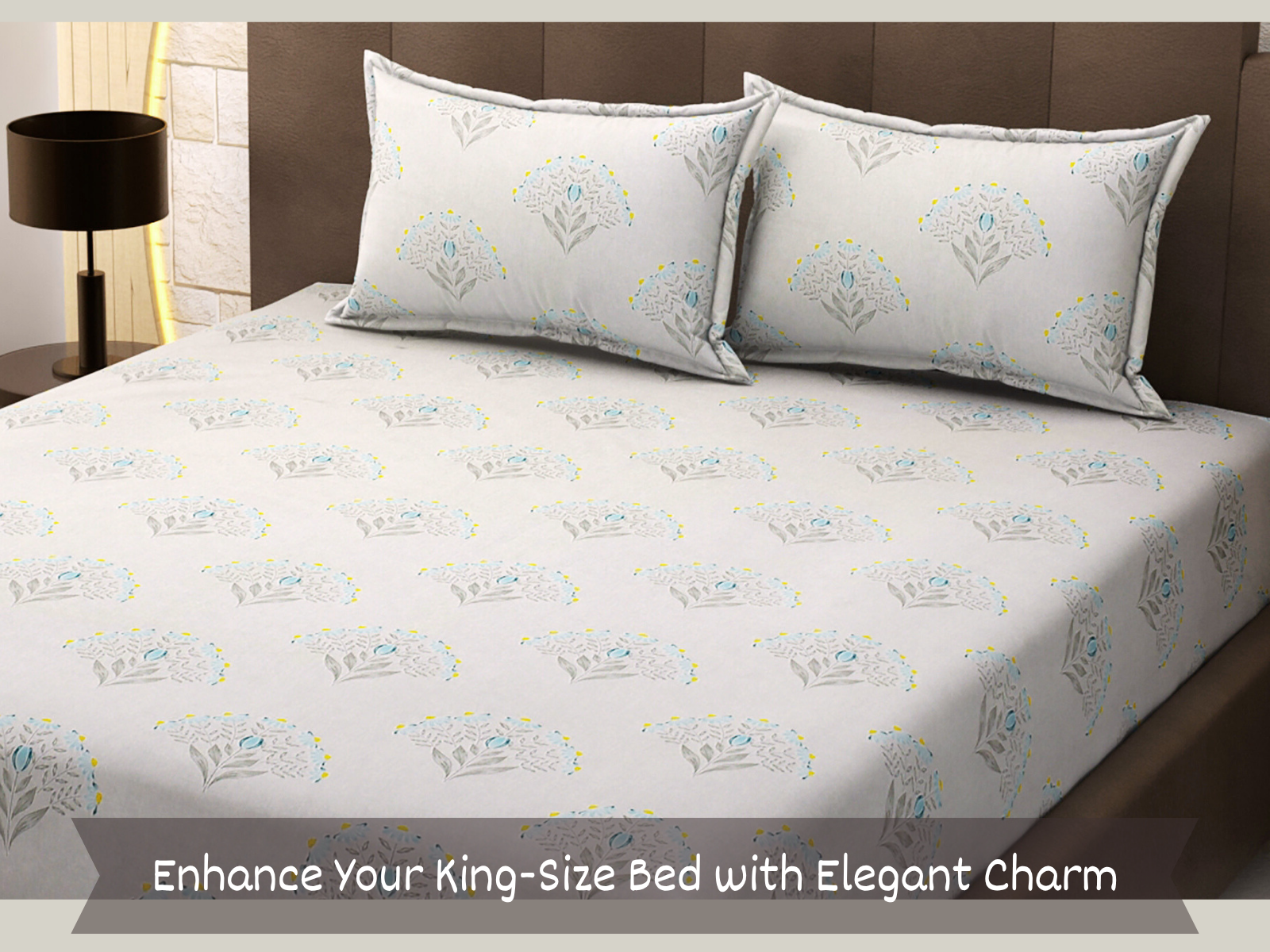 210 TC, Printed, 100% Cotton King Size Bedsheet