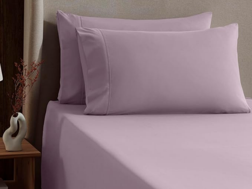 300 TC, Solid, Mauve, 100% Cotton King Size Bedsheet