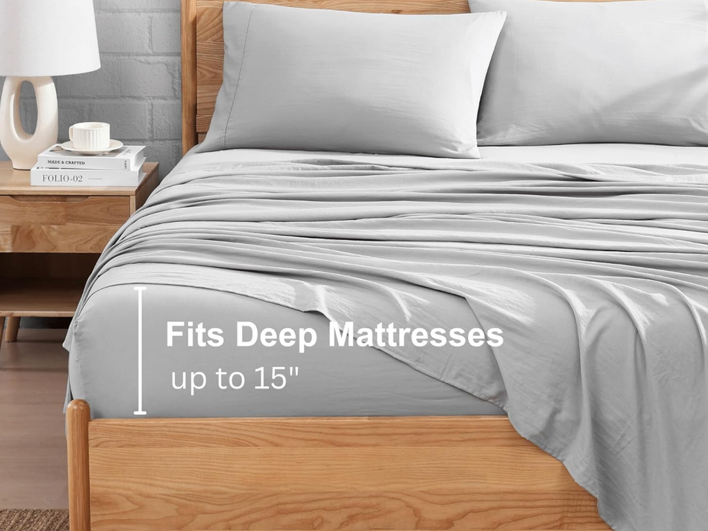 300 TC, Solid, Silver Grey, 100% Cotton King Size Bedsheet