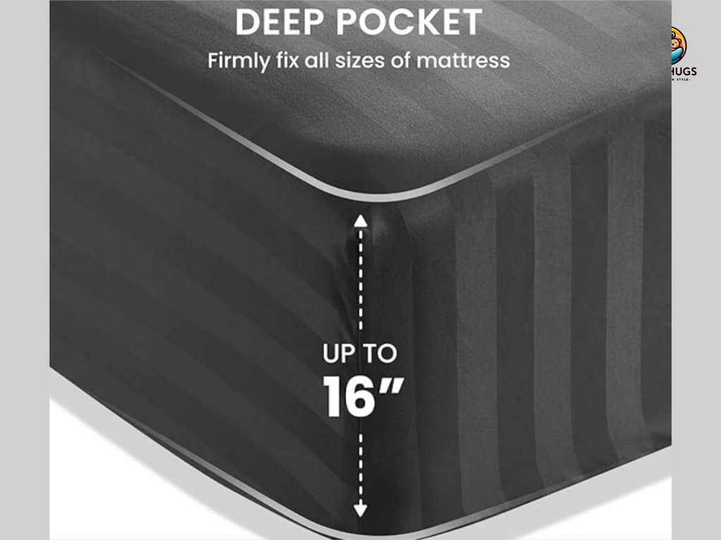 210 TC, Stripe, Grey, 100% Cotton King Size Bedsheet