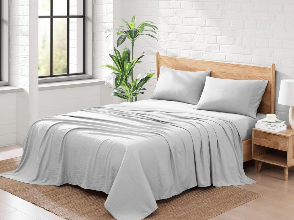 300 TC, Solid, Silver Grey, 100% Cotton King Size Bedsheet