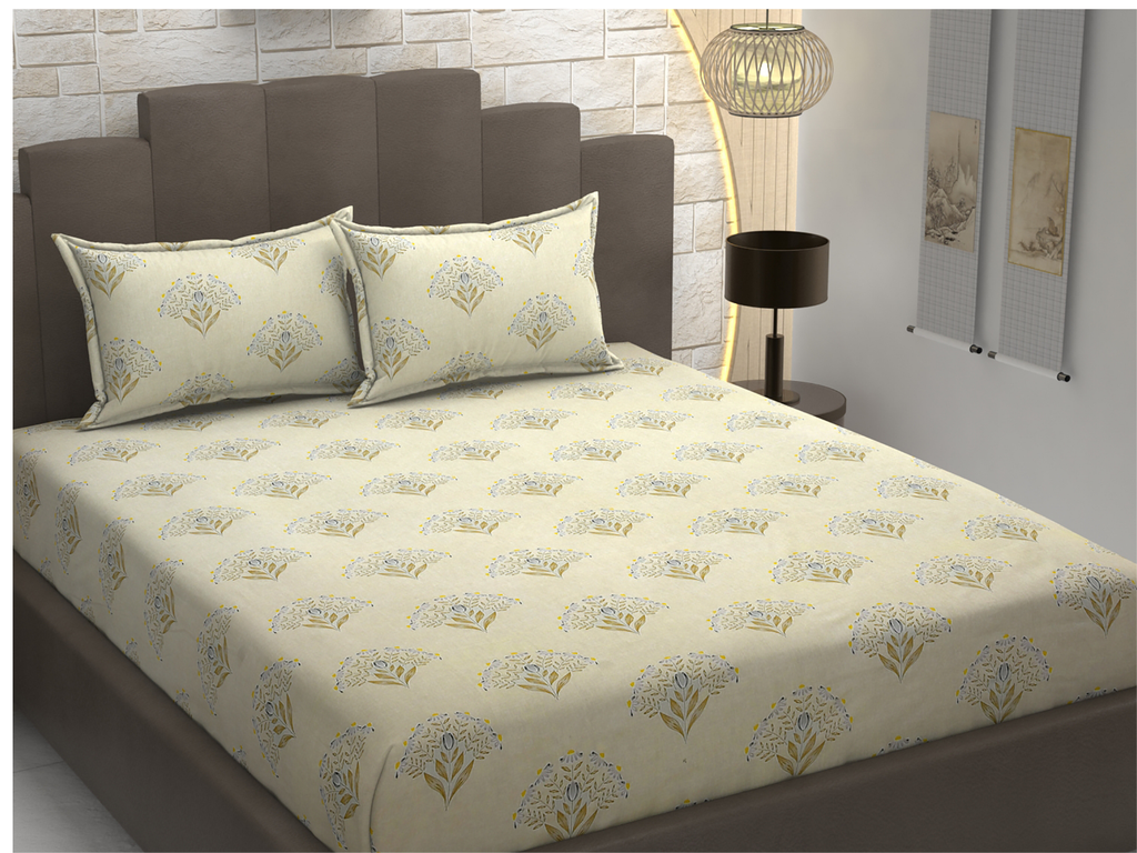210 TC, Printed, 100% Cotton King Size Bedsheet