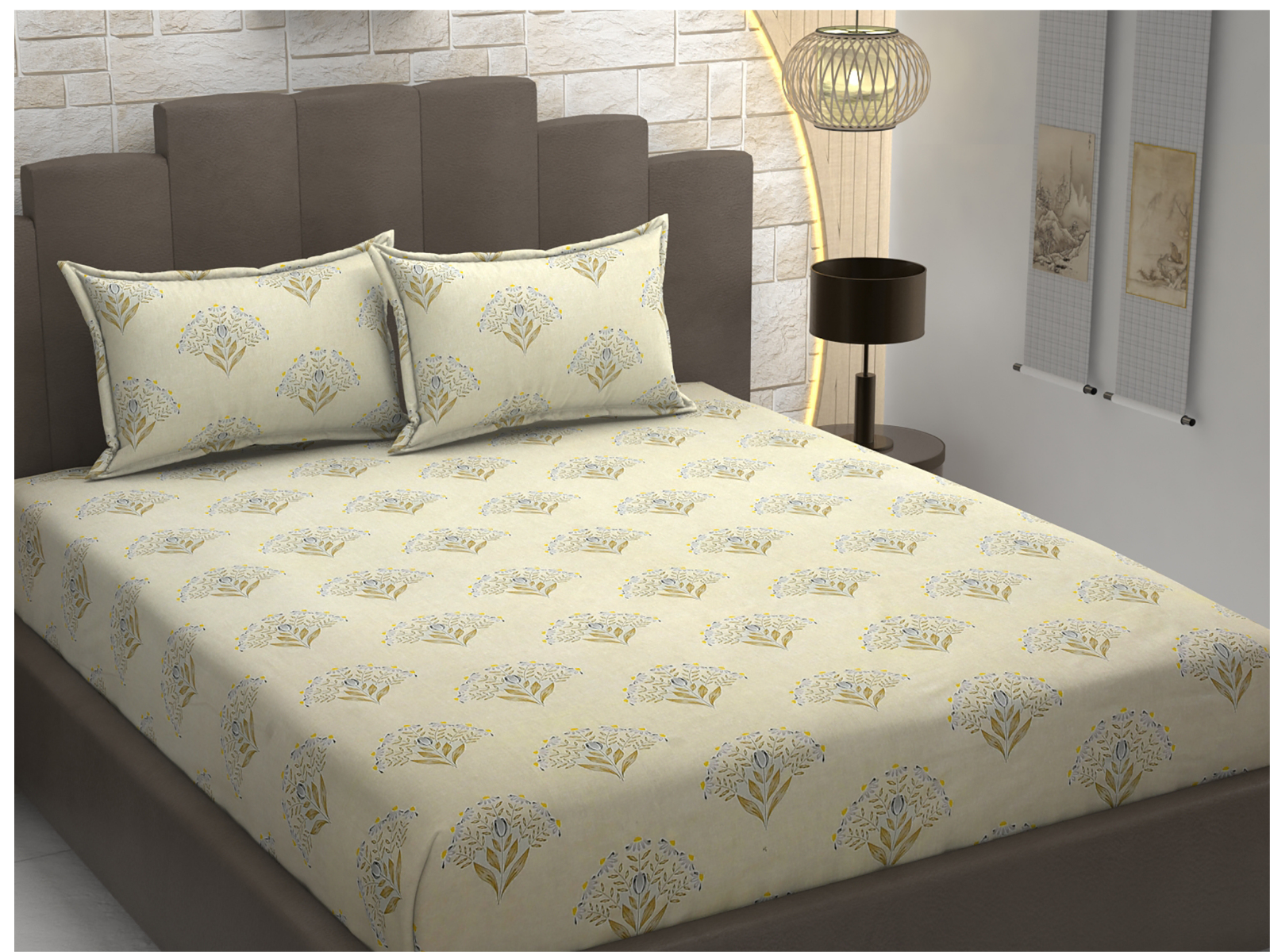 210 TC, Printed, 100% Cotton King Size Bedsheet