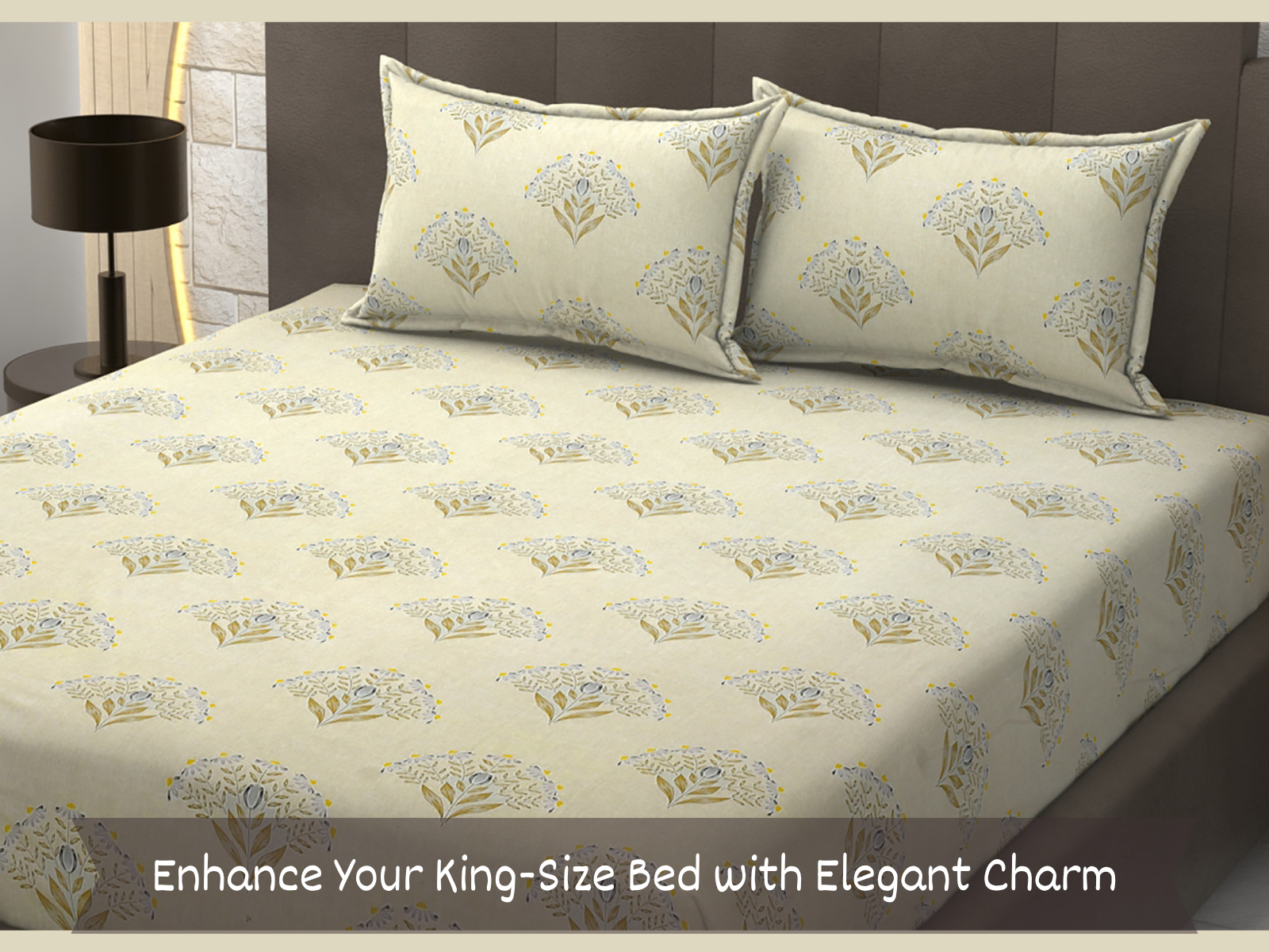 210 TC, Printed, 100% Cotton King Size Bedsheet