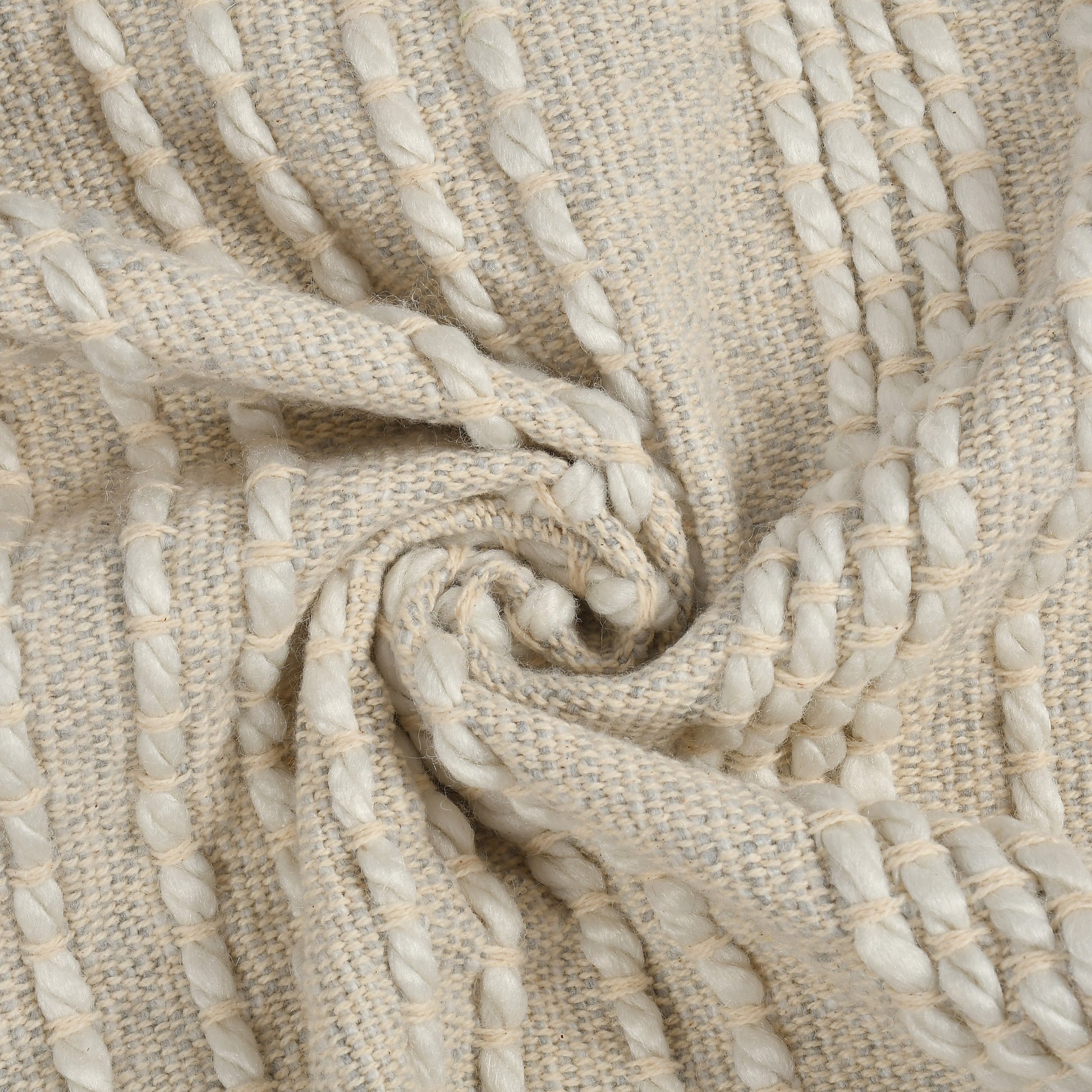 Pure Cotton Hand Knitted Sofa Throw or Table Cover For Home Decor (55x75 Inch)