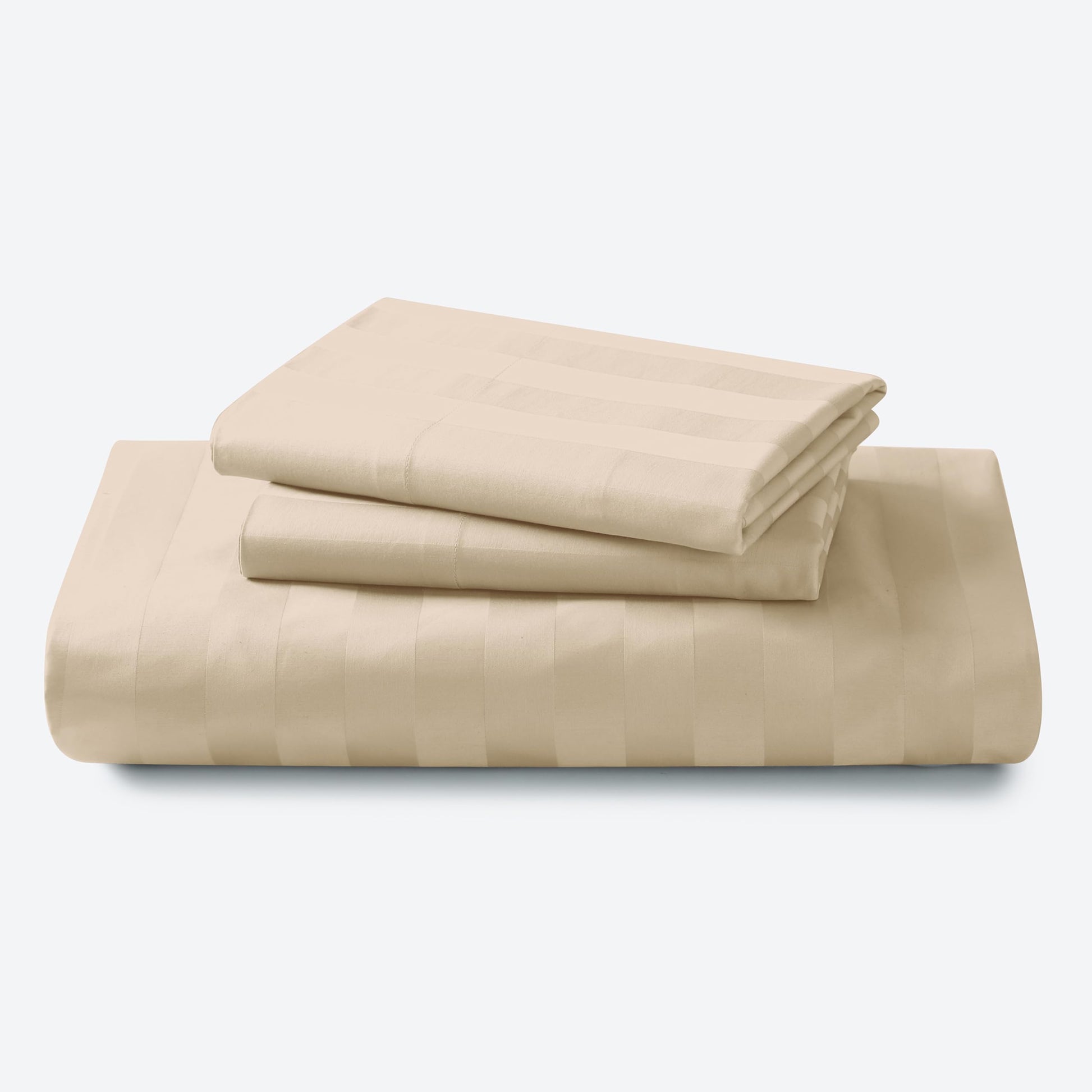 210 TC, Stripe, Beige, 100% Cotton King Size Bedsheet