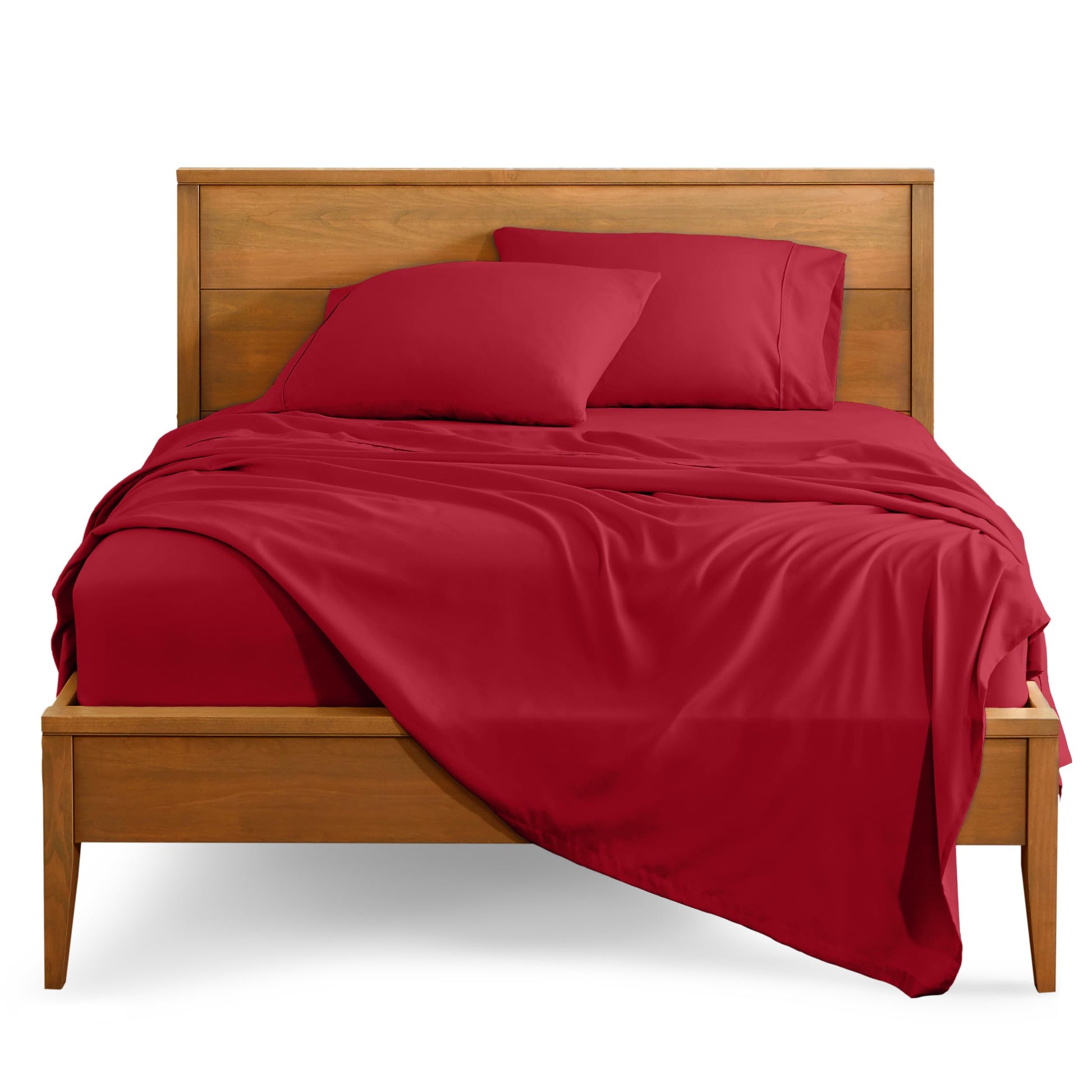 300 TC, Solid, Red Wine, 100% Cotton King Size Bedsheet